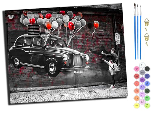 WANGXIAO Malen nach Zahlen Erwachsene,DIY Handgemalt Ölgemälde Kit,40x50 cm,Paint by Numbers Adult Mit 3,Pinseln und Acrylfarbe leinwand Kit,Modernes fliegendes Straßengraffiti-Auto,mit Rahmen WANGXIAO Malen nach Zahlen Erwachsene,DIY Handgemalt Ölgemälde Kit,40x50 cm,Paint by Numbers Adult Mit 3,Pinseln und Acrylfarbe leinwand Kit,Modernes fliegendes Straßengraffiti-Auto,mit Rahmen von WANGXIAO