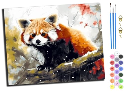 WANGXIAO Malen nach Zahlen Erwachsene,DIY Handgemalt Ölgemälde Kit,40x50 cm,Paint by Numbers Adult Mit 3,Pinseln und Acrylfarbe leinwand Kit,TiereNiedlichRoter PandaSchmetterling,mit Rahmen WANGXIAO Malen nach Zahlen Erwachsene,DIY Handgemalt Ölgemälde Kit,40x50 cm,Paint by Numbers Adult Mit 3,Pinseln und Acrylfarbe leinwand Kit,TiereNiedlichRoter PandaSchmetterling,mit Rahmen von WANGXIAO
