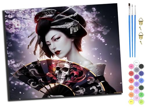 WANGXIAO Malen nach Zahlen Erwachsene,DIY Handgemalt Ölgemälde Kit,Paint by Numbers Adult Mit 3,Pinseln und Acrylfarbe leinwand Kit,40x50 cm,Anime japanische Mädchen Kimono Geisha,mit Rahmen WANGXIAO Malen nach Zahlen Erwachsene,DIY Handgemalt Ölgemälde Kit,Paint by Numbers Adult Mit 3,Pinseln und Acrylfarbe leinwand Kit,40x50 cm,Anime japanische Mädchen Kimono Geisha,mit Rahmen von WANGXIAO