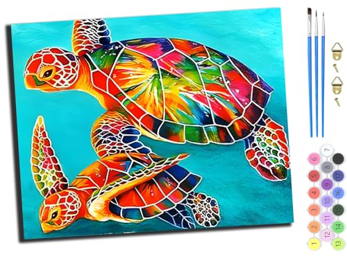 WANGXIAO Malen nach Zahlen Erwachsene,DIY Handgemalt Ölgemälde Kit,Paint by Numbers Adult Mit 3,Pinseln und Acrylfarbe leinwand Kit,40x50 cm,Aquarell Meeresschildkröte Tier,ohne Rahmen WANGXIAO Malen nach Zahlen Erwachsene,DIY Handgemalt Ölgemälde Kit,Paint by Numbers Adult Mit 3,Pinseln und Acrylfarbe leinwand Kit,40x50 cm,Aquarell Meeresschildkröte Tier,ohne Rahmen von WANGXIAO