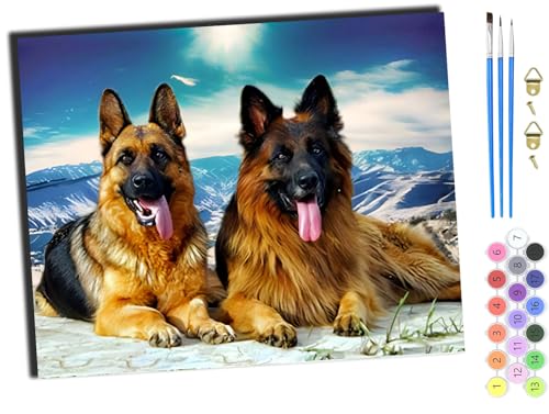 WANGXIAO Malen nach Zahlen Erwachsene,DIY Handgemalt Ölgemälde Kit,Paint by Numbers Adult Mit 3,Pinseln und Acrylfarbe leinwand Kit,40x50 cm,Deutscher Schäferhund,ohne Rahmen WANGXIAO Malen nach Zahlen Erwachsene,DIY Handgemalt Ölgemälde Kit,Paint by Numbers Adult Mit 3,Pinseln und Acrylfarbe leinwand Kit,40x50 cm,Deutscher Schäferhund,ohne Rahmen von WANGXIAO