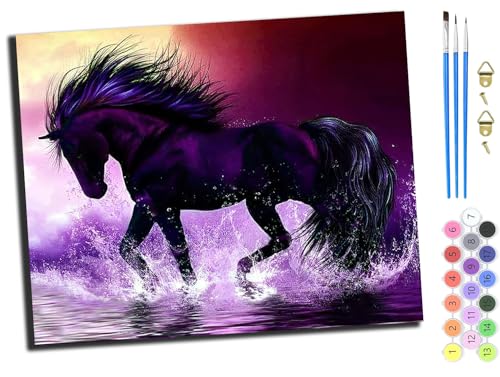 WANGXIAO Malen nach Zahlen Erwachsene,DIY Handgemalt Ölgemälde Kit,Paint by Numbers Adult Mit 3,Pinseln und Acrylfarbe leinwand Kit,40x50 cm,Laufendes Pferd Tier,ohne Rahmen WANGXIAO Malen nach Zahlen Erwachsene,DIY Handgemalt Ölgemälde Kit,Paint by Numbers Adult Mit 3,Pinseln und Acrylfarbe leinwand Kit,40x50 cm,Laufendes Pferd Tier,ohne Rahmen von WANGXIAO