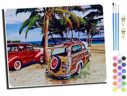 WANGXIAO Malen nach Zahlen Erwachsene,DIY Handgemalt Ölgemälde Kit,Paint by Numbers Adult Mit 3,Pinseln und Acrylfarbe leinwand Kit,40x50 cm,Oldtimer am Meer,ohne Rahmen WANGXIAO Malen nach Zahlen Erwachsene,DIY Handgemalt Ölgemälde Kit,Paint by Numbers Adult Mit 3,Pinseln und Acrylfarbe leinwand Kit,40x50 cm,Oldtimer am Meer,ohne Rahmen von WANGXIAO