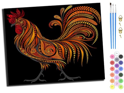 WANGXIAO malen nach zahlen erwachsene,DIY Handgemalt Ölgemälde Kit,Groß Diy ölgemäLde Kit für Anfänger,Knitterfreie Leinwand,40x50cm,Tier Huhn Tier,mit Rahmen WANGXIAO malen nach zahlen erwachsene,DIY Handgemalt Ölgemälde Kit,Groß Diy ölgemäLde Kit für Anfänger,Knitterfreie Leinwand,40x50cm,Tier Huhn Tier,mit Rahmen von WANGXIAO