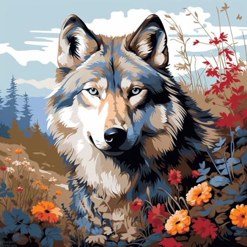 malen nach zahlen erwachsene,DIY Handgemalt Ölgemälde Kit,Groß Diy ölgemäLde Kit für Anfänger,Knitterfreie Leinwand,40x40cm,dschungel pastoral tier wolf,,Mit Rahmen malen nach zahlen erwachsene,DIY Handgemalt Ölgemälde Kit,Groß Diy ölgemäLde Kit für Anfänger,Knitterfreie Leinwand,40x40cm,dschungel pastoral tier wolf,,Mit Rahmen von WANGXIAO