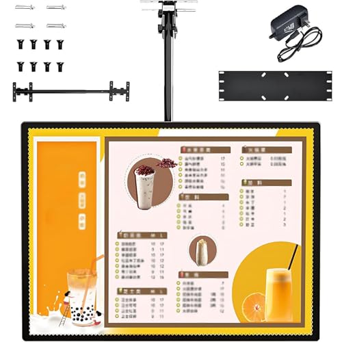 Helle Speisekartentafel Für Restaurants Und Cafés, Mit Schlankem LED-Leuchtkasten Mit Klapprahmen Zur Wandmontage in Restaurants Und Cafés 40×50cm/15.7×19.7in von WANGYYDS