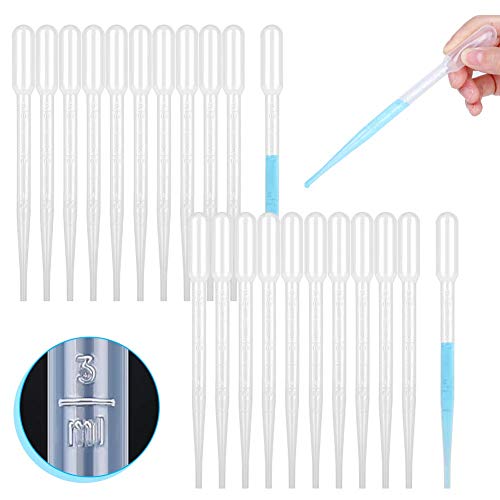 WANGZAIZAI 100 Stück Pipetten Dropper Kunststoff Transfer Pipetten 3 ml Messpipette Futterpipette für Lab Experiment Acrylfarben Zeichnung (3ML) von WANGZAIZAI