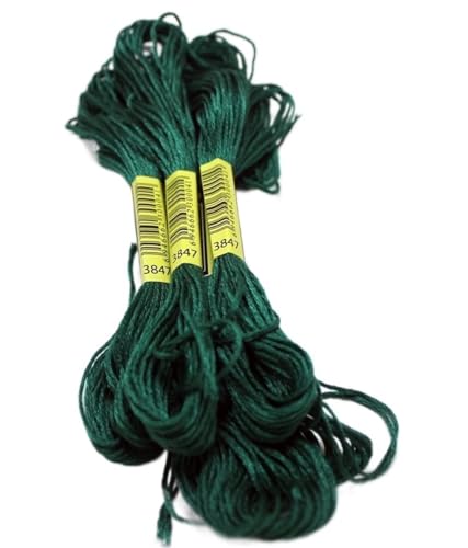 WANGZEYU Stickgarn 10 Stück Kreuzstichgarne/Kreuzstich-Stickgarne/benutzerdefinierte Garne, Farben 12 Stickgarn Set(Color:3847) von WANGZEYU