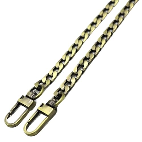 WANGZEYU Taschenkette 20-160cm Metallkette Damen Tasche Flache Breite Geldbörse Riemen Griff Ersatz for Handtasche Schulter 7mm Kette FüR Tasche(Copper,45cm) von WANGZEYU