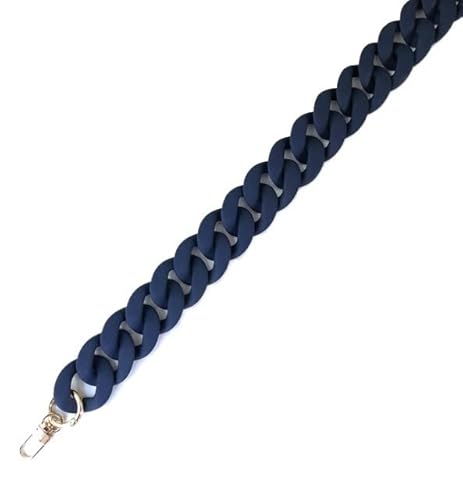WANGZEYU Taschenkette 30-120cm Kette Acryl Frau Handtasche Zubehör Harz Luxus Frosted Strap Clutch Schulter Handtasche Kette FüR Tasche(21,30cm Black Hook) von WANGZEYU