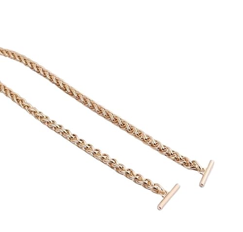 WANGZEYU Taschenkette Taschenkette aus Stahl – 5 mm, Gold, Silber, Schwarz, Ersatz-Schulter-Crossbody-Kettenriemen mit Verschluss for kleine Taschen, Clutch Kette FüR Tasche(Gold,100cm) von WANGZEYU