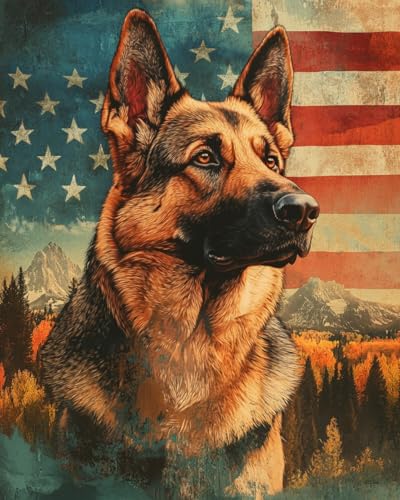 Malen Nach Zahlen Erwachsene Deutscher Schäferhund und Flagge DIY handgemaltes Ölgemälde Set für Anfänger und Erwachsene, Acrylfarbe, Kindergemälde, Kreative Heimdekoration, Geschenk, Weihnachten Malen Nach Zahlen Erwachsene Deutscher Schäferhund und Flagge DIY handgemaltes Ölgemälde Set für Anfänger und Erwachsene, Acrylfarbe, Kindergemälde, Kreative Heimdekoration, Geschenk, Weihnachten von WANMIU