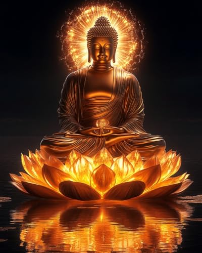 Malen Nach Zahlen Erwachsene Goldener Buddha und Lotus DIY Handgemalt Ölgemälde Leinwand Kits Mit Pinsels und Acrylfarbe Als Geschenke und Heimdekoration Ohne Rahmen 40 x 50 cm Malen Nach Zahlen Erwachsene Goldener Buddha und Lotus DIY Handgemalt Ölgemälde Leinwand Kits Mit Pinsels und Acrylfarbe Als Geschenke und Heimdekoration Ohne Rahmen 40 x 50 cm von WANMIU