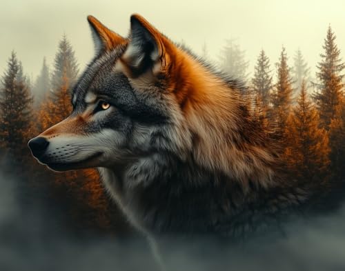 Malen Nach Zahlen Erwachsene Wolf im Wald DIY handgemaltes Ölgemälde Set für Anfänger und Erwachsene, Acrylfarbe, Kindergemälde, Kreative Heimdekoration, Geschenk, Weihnachten Malen Nach Zahlen Erwachsene Wolf im Wald DIY handgemaltes Ölgemälde Set für Anfänger und Erwachsene, Acrylfarbe, Kindergemälde, Kreative Heimdekoration, Geschenk, Weihnachten von WANMIU