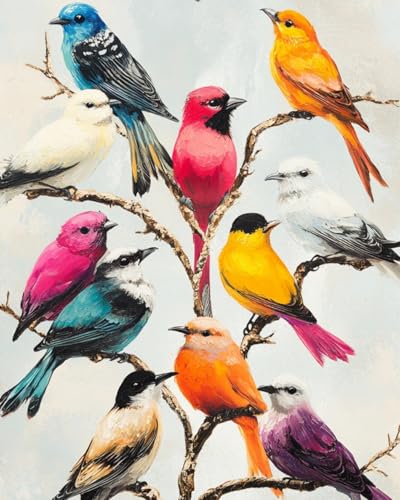WANMIU Malen Nach Zahlen Erwachsene Bunter Vogel auf einem Ast DIY handgemaltes Ölgemälde Set für Anfänger und Erwachsene, Acrylfarbe, Kindergemälde, Kreative Heimdekoration, Geschenk, Weihnachten WANMIU Malen Nach Zahlen Erwachsene Bunter Vogel auf einem Ast DIY handgemaltes Ölgemälde Set für Anfänger und Erwachsene, Acrylfarbe, Kindergemälde, Kreative Heimdekoration, Geschenk, Weihnachten von WANMIU