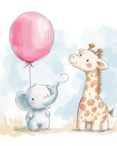 WANMIU Malen Nach Zahlen Erwachsene Cartoon-Elefanten- und Giraffenbaby DIY handgemaltes Ölgemälde Set für Anfänger und Erwachsene, Acrylfarbe, Kindergemälde, Kreative Heimdekoration, Geschenk WANMIU Malen Nach Zahlen Erwachsene Cartoon-Elefanten- und Giraffenbaby DIY handgemaltes Ölgemälde Set für Anfänger und Erwachsene, Acrylfarbe, Kindergemälde, Kreative Heimdekoration, Geschenk von WANMIU