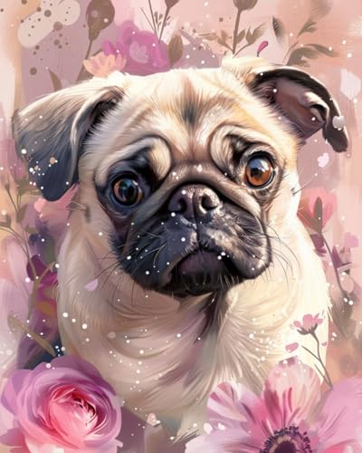 WANMIU Malen Nach Zahlen Erwachsene Französische Bulldogge und Blumen DIY Handgemalt Ölgemälde Leinwand Kits Mit Pinsels und Acrylfarbe Als Geschenke und Heimdekoration Ohne Rahmen 40 x 50 cm WANMIU Malen Nach Zahlen Erwachsene Französische Bulldogge und Blumen DIY Handgemalt Ölgemälde Leinwand Kits Mit Pinsels und Acrylfarbe Als Geschenke und Heimdekoration Ohne Rahmen 40 x 50 cm von WANMIU