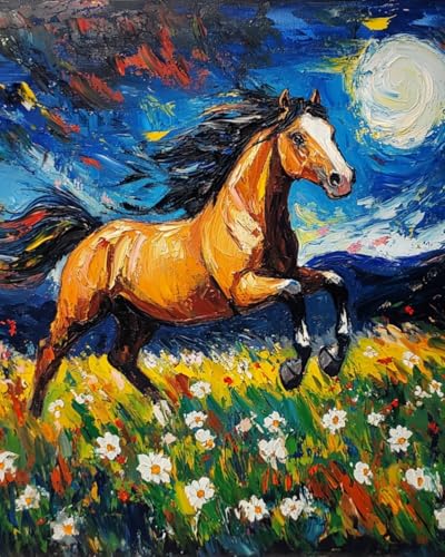 WANMIU Malen Nach Zahlen Erwachsene Pferd läuft in den Blumen Paint by Numbers diy GemäLde Kit mit Pinsel und Acrylfarbe Als Geschenk für Wanddeko Groß 40x50cm WANMIU Malen Nach Zahlen Erwachsene Pferd läuft in den Blumen Paint by Numbers diy GemäLde Kit mit Pinsel und Acrylfarbe Als Geschenk für Wanddeko Groß 40x50cm von WANMIU