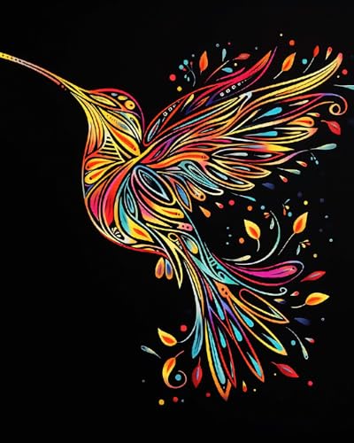 WANMIU Malen Nach Zahlen Erwachsene Regenbogenkolibri Paint by Numbers diy GemäLde Kit mit Pinsel und Acrylfarbe Als Geschenk für Wanddeko Groß 40x50cm WANMIU Malen Nach Zahlen Erwachsene Regenbogenkolibri Paint by Numbers diy GemäLde Kit mit Pinsel und Acrylfarbe Als Geschenk für Wanddeko Groß 40x50cm von WANMIU