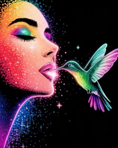 WANMIU Malen Nach Zahlen Erwachsene Regenbogenkuss Paint by Numbers diy GemäLde Kit mit Pinsel und Acrylfarbe Als Geschenk für Wanddeko Groß 40x50cm von WANMIU