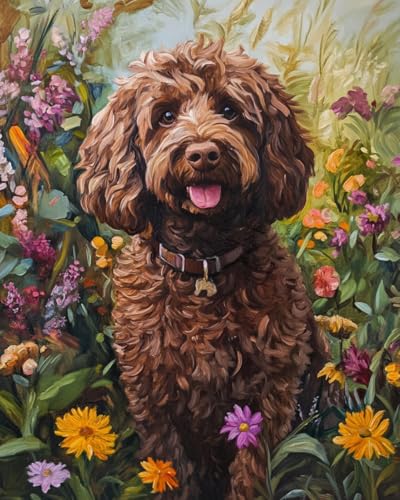 WANMIU Malen Nach Zahlen Erwachsene Teddyhund in den Blumen Bastelset Erwachsene Gemälde Leinwand 40x50 cm Mit Farbe und Pinsel - Geschenke und Maldekorationen WANMIU Malen Nach Zahlen Erwachsene Teddyhund in den Blumen Bastelset Erwachsene Gemälde Leinwand 40x50 cm Mit Farbe und Pinsel - Geschenke und Maldekorationen von WANMIU