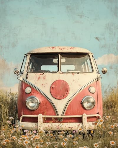 WANMIU Malen nach Zahlen Auto in den Blumen Kits für Anfänger Erwachsene DIY Art Decor Handgemalte Malerei nach Zahlen Kreatives Geschenk Home Decoration 16x20 Zoll von WANMIU