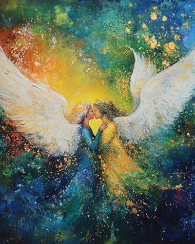 WANMIU Malen nach Zahlen Engel Mädchen Lesben Kits für Anfänger Erwachsene DIY Art Decor Handgemalte Malerei nach Zahlen Kreatives Geschenk Home Decoration 16x20 Zoll WANMIU Malen nach Zahlen Engel Mädchen Lesben Kits für Anfänger Erwachsene DIY Art Decor Handgemalte Malerei nach Zahlen Kreatives Geschenk Home Decoration 16x20 Zoll von WANMIU