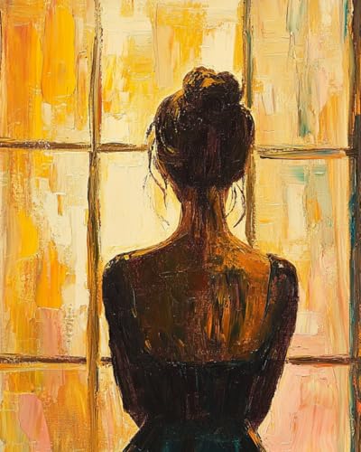 WANMIU Malen nach Zahlen Erwachsene Schönes Mädchen zurück (4) Paint by Numbers Adult DIY Handgemalt Ölgemälde Mit 3 - Pinseln und Acrylfarbe knitterfreie leinwand Kit - 40 X 50 CM von WANMIU