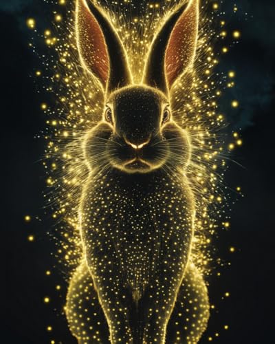 WANMIU Malen nach Zahlen Erwachsene Sternenlicht-Kaninchen DIY Malen nach Zahlen Kits auf Leinwand Acrylmalerei mit Pinseln Leinwand Geschenke Kunsthandwerk 40 x 50 cm(rahmenlos) von WANMIU