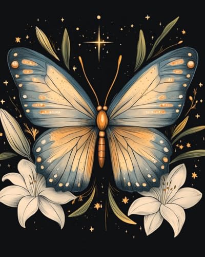 WANMIU Malen nach Zahlen Kits Erwachsene und Kinder Schmetterlinge und Blumen DIY Ölgemälde Digitale Leinwand Wandkunst Home Decoration - 40x50CM WANMIU Malen nach Zahlen Kits Erwachsene und Kinder Schmetterlinge und Blumen DIY Ölgemälde Digitale Leinwand Wandkunst Home Decoration - 40x50CM von WANMIU