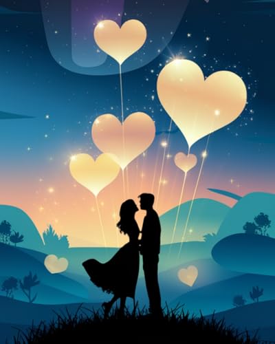WANMIU Malen nach Zahlen Liebe unter Herzballons Kits für Anfänger Erwachsene DIY Art Decor Handgemalte Malerei nach Zahlen Kreatives Geschenk Home Decoration 16x20 Zoll WANMIU Malen nach Zahlen Liebe unter Herzballons Kits für Anfänger Erwachsene DIY Art Decor Handgemalte Malerei nach Zahlen Kreatives Geschenk Home Decoration 16x20 Zoll von WANMIU
