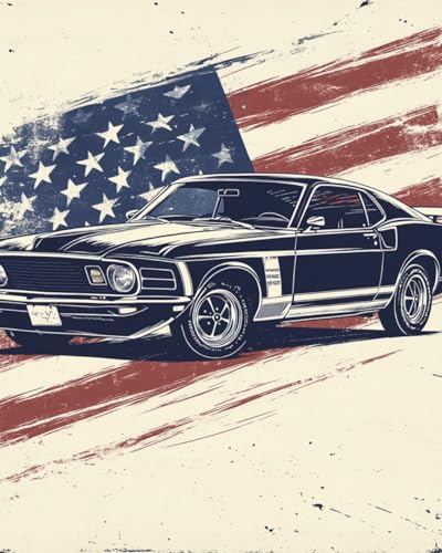 WANMIU Malen nach Zahlen Stars and Stripes Auto Kits für Anfänger Erwachsene DIY Art Decor Handgemalte Malerei nach Zahlen Kreatives Geschenk Home Decoration 16x20 Zoll WANMIU Malen nach Zahlen Stars and Stripes Auto Kits für Anfänger Erwachsene DIY Art Decor Handgemalte Malerei nach Zahlen Kreatives Geschenk Home Decoration 16x20 Zoll von WANMIU