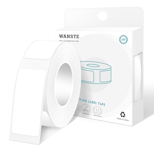 WANSTE Thermo-Aufkleber, Weiß, rechteckig, 14 x 30 mm, selbstklebend, für Büro, Klassenzimmer, Familie, 210 Stück von WANSTE