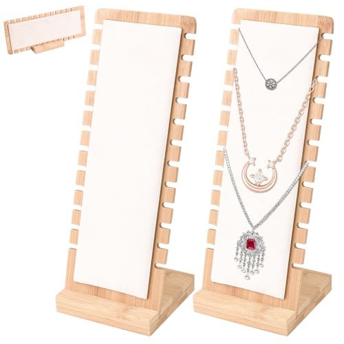 WANTOUTH 2 Stk 12 Steckplätze Halskette Schmuckständer Lederpolsterung Kettenständer 10*9.5*26.5cm Halskettenständer holz Kettenhalter Schmuck Rechteck Halskette Display für Halskette Anhänger Armband WANTOUTH 2 Stk 12 Steckplätze Halskette Schmuckständer Lederpolsterung Kettenständer 10*9.5*26.5cm Halskettenständer holz Kettenhalter Schmuck Rechteck Halskette Display für Halskette Anhänger Armband von WANTOUTH