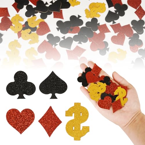 100 Stück Casino Poker Konfetti poker zubehör,Casino Thema Party Konfetti Poker,Las Vegas Game Night Supplies vegas,Hochzeit, & Karneval spiele(Mischform) von WANTUSHUI