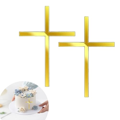 2 Stück Kreuz Tortendeko Taufe, Acryl Personalisiert Firmung Tortendeko Kommunion Kreuz Gold, Mädchen Junge Konfirmation Cake Topper Kuchen Deko Erstkommunion, Für Geburtstag Hochzeit Tortenaufleger 2 Stück Kreuz Tortendeko Taufe, Acryl Personalisiert Firmung Tortendeko Kommunion Kreuz Gold, Mädchen Junge Konfirmation Cake Topper Kuchen Deko Erstkommunion, Für Geburtstag Hochzeit Tortenaufleger von WANTUSHUI