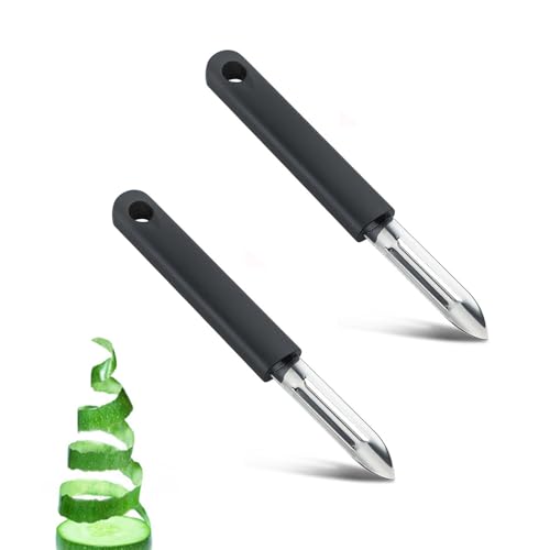 2 Stück Sparschäler,Premium Kartoffelschäler,Schäler Gemüse,Gemüseschäler Streifen,Professionelle Gurkenschäler,Spargelschäler Testsieger,Edelstahl Potato Peeler,Karottenschäler von WANTUSHUI
