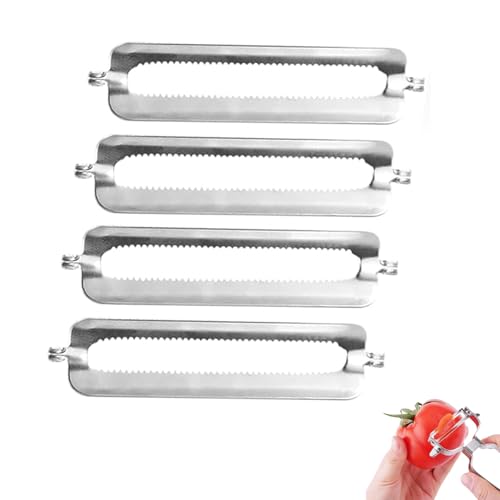 4er Set Sparschäler,Schäler Ersatzklinge,Ersatzklingen für Tupperware Schäler,Turbo Peeler Ersatzklingen,KücheTupperware SparschäLer,Küche Gemüseschäler Klingen,Spargelschäler,Stahl Potato Schälmesser von WANTUSHUI