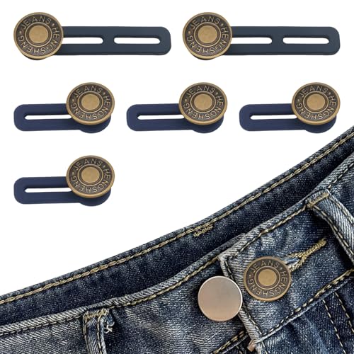 6 Stück Hosenbund-Erweiterung,Hosenknopf-Verlängerung,Elastische Metall-Knopfverlängerung für Hosen, Hosenbund-Verlängerung, Hosenknopf-Verlängerung Bunddehner,für Umstandsmode Jeans Hemd Hosen Kleid 6 Stück Hosenbund-Erweiterung,Hosenknopf-Verlängerung,Elastische Metall-Knopfverlängerung für Hosen, Hosenbund-Verlängerung, Hosenknopf-Verlängerung Bunddehner,für Umstandsmode Jeans Hemd Hosen Kleid von WANTUSHUI