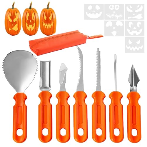 7 Stück Halloween Kürbis Schnitzset Mit 6Vorlagen 1Aufnahmebeutel,Edelstahl Schnitzwerkzeug Kürbis Kinder,Schnitzen Werkzeug Kürbisschnitz Set Pumpkin Carving Kit,DIY Schnitzmesser Dekoration Familie 7 Stück Halloween Kürbis Schnitzset Mit 6Vorlagen 1Aufnahmebeutel,Edelstahl Schnitzwerkzeug Kürbis Kinder,Schnitzen Werkzeug Kürbisschnitz Set Pumpkin Carving Kit,DIY Schnitzmesser Dekoration Familie von WANTUSHUI