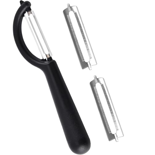 Edelstahlschäler Set für Gemüse & Obst – 1 Pendelschäler + 2 Klingen, Kompatibel mit WMF, Solingen, Rösle, Tupperware – Universalschäler & Testsieger Kartoffel Sparschäler Küche von WANTUSHUI