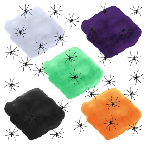 Halloween Spinnennetz Deko,100G Dehnbare Baumwolle 30 Künstlichen Spinnen Set Dekoration, Spinnenweben Halloween Outdoor Hauswand Hanging Werfer,Für Kinder Außen Gruselig Fenster Garten Haus Karneval Halloween Spinnennetz Deko,100G Dehnbare Baumwolle 30 Künstlichen Spinnen Set Dekoration, Spinnenweben Halloween Outdoor Hauswand Hanging Werfer,Für Kinder Außen Gruselig Fenster Garten Haus Karneval von WANTUSHUI