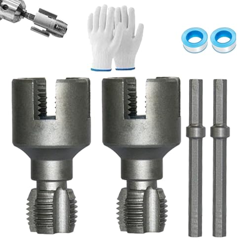 2Pcs Integrated Internal & External Pipe Threading Tool, Pipe Thread Cutting Tool, 1/2'' and 3/4'' Water Pipe Internal and External Integrated Threader (1/2"+3/4") von WANWEN