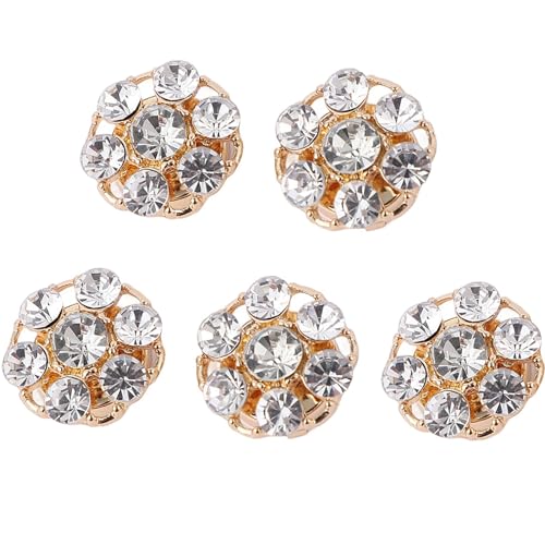 5Pcs Rhinestone Button Covers, Crystal Buttons for Clothing, Detachable Buttons for Shirts, Clip on Button Jewelry, Rhinestone Buttons for Clothing, Decorative Buttons for Crafting (5*D) von WANWEN