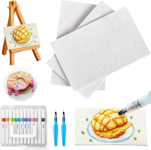 Magic Puffy Paint, 20Pcs Magic Puffy Paint Paper, Foam Texture Blank Painting Paper, Puffy Popcorn Drawing Texture Painting Kit, 3D Drawing Magic Canvas Sponge with Water Brush Magic Puffy Paint, 20Pcs Magic Puffy Paint Paper, Foam Texture Blank Painting Paper, Puffy Popcorn Drawing Texture Painting Kit, 3D Drawing Magic Canvas Sponge with Water Brush von WANWEN