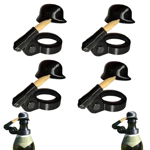 Soldier Salute Bierflaschenhelm, Flaschenverschlüsse, Soldat Salute Bier, Wiederverwendbar, Staubdicht, Dekorative Bierflaschenverschlüsse, für Grillparty, Bar, Veteranen, Aktive Soldaten (4PCS*A) von WANWEN