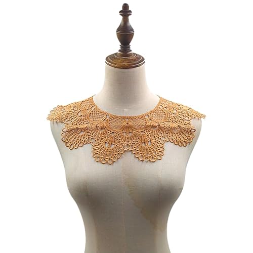 WANYI 1 Stück Bestickter Spitzenkragen Abnehmbarer Blusenkragen Einsatz Damen Ausschnitt Applique Patch Spitze Kragen Verzieren für Brautkleid, Röcke, Strickwaren WANYI 1 Stück Bestickter Spitzenkragen Abnehmbarer Blusenkragen Einsatz Damen Ausschnitt Applique Patch Spitze Kragen Verzieren für Brautkleid, Röcke, Strickwaren von WANYI