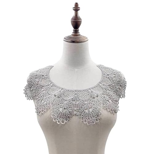 WANYI 1 Stück Bestickter Spitzenkragen Abnehmbarer Blusenkragen Einsatz Damen Ausschnitt Applique Patch Spitze Kragen Verzieren für Brautkleid, Röcke, Strickwaren WANYI 1 Stück Bestickter Spitzenkragen Abnehmbarer Blusenkragen Einsatz Damen Ausschnitt Applique Patch Spitze Kragen Verzieren für Brautkleid, Röcke, Strickwaren von WANYI