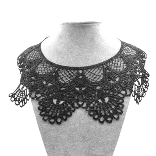 WANYI 1 Stück Bestickter Spitzenkragen Abnehmbarer Blusenkragen Einsatz Damen Ausschnitt Applique Patch Spitze Kragen Verzieren für Brautkleid, Röcke, Strickwaren von WANYI