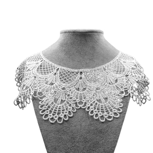 WANYI 1 Stück Bestickter Spitzenkragen Abnehmbarer Blusenkragen Einsatz Damen Ausschnitt Applique Patch Spitze Kragen Verzieren für Brautkleid, Röcke, Strickwaren WANYI 1 Stück Bestickter Spitzenkragen Abnehmbarer Blusenkragen Einsatz Damen Ausschnitt Applique Patch Spitze Kragen Verzieren für Brautkleid, Röcke, Strickwaren von WANYI